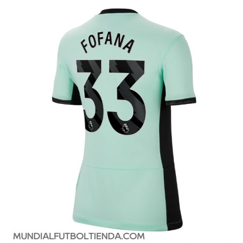 Camiseta Chelsea Wesley Fofana #33 Tercera Equipación Replica 2023-24 para mujer mangas cortas